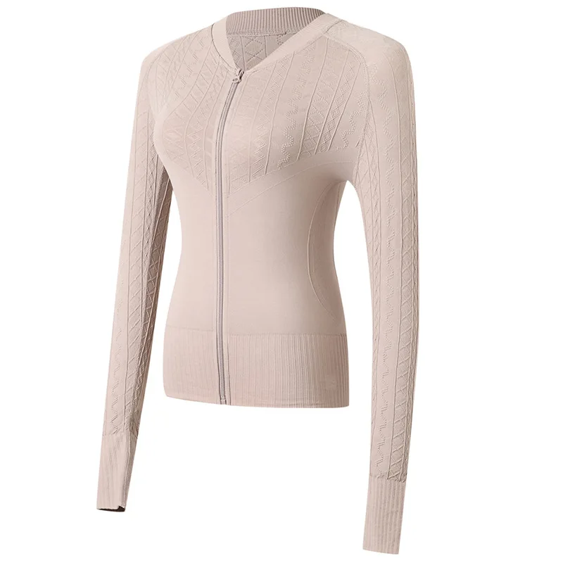Женская спортивная куртка Dri Fit, куртка для йоги, Спортивная Толстовка, Sudadera, куртка для бега, женская спортивная одежда, Джерси, Mujer - Цвет: JXWT575-pink