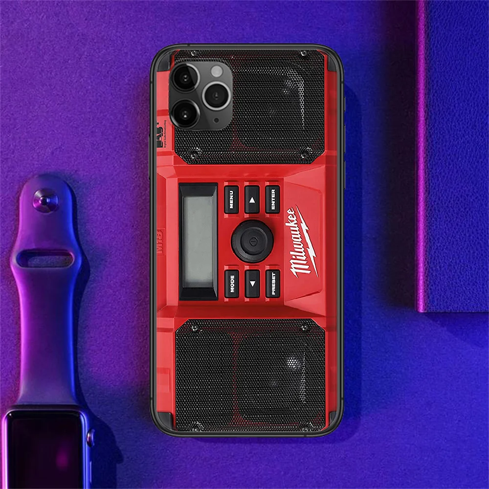 

Toolbox MILWAUKEES Phone Case Cover Hull For iphone 5 5s se 2 6 6s 7 8 12 mini plus X XS XR 11 PRO MAX black soft Etui trend