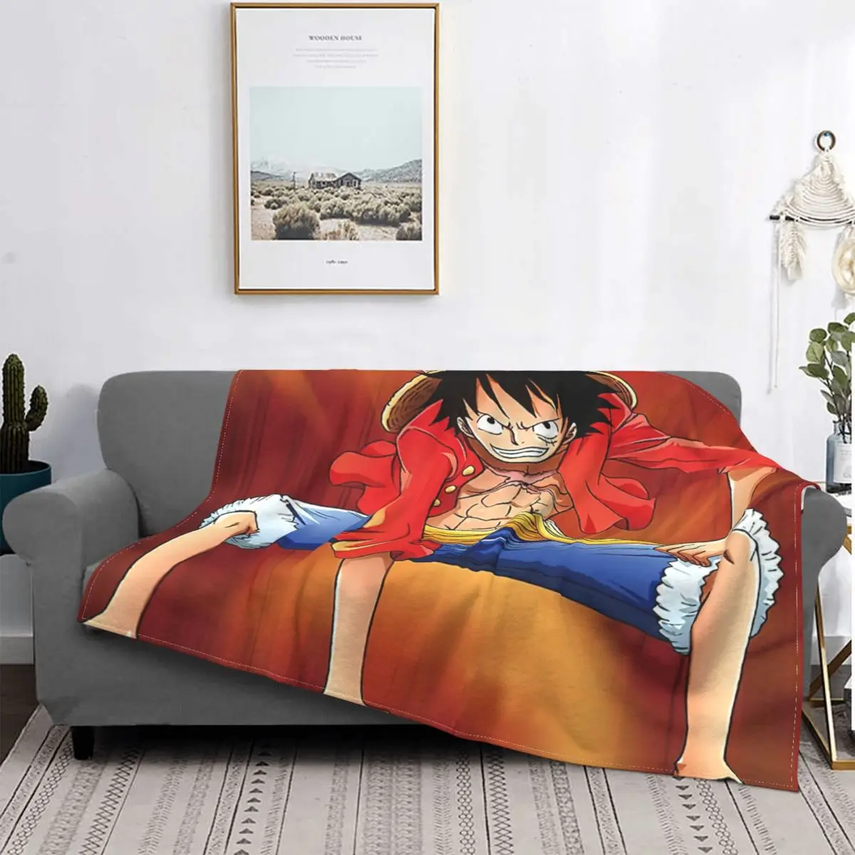 

Luffy D Monkey-Manta de felpa de microfibra, franela, decoración del hogar