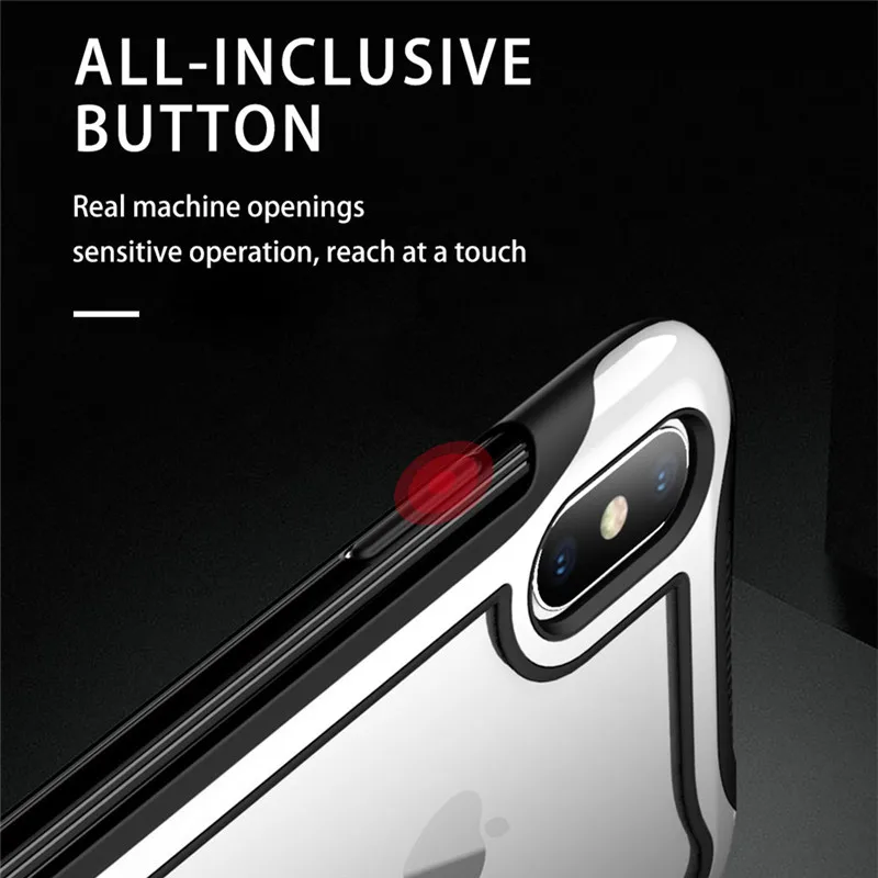 Чехол для телефона iPhone 11 Pro Max 6 6S 7 8 Plus X XR XS противоударный мягкий ТПУ + PC Прозрачный