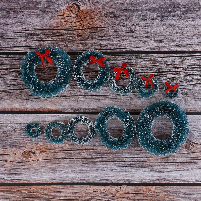 

5Pcs 1:12 Scale Dollhouse Miniature Christmas Wreath Garland Christmas Ornaments