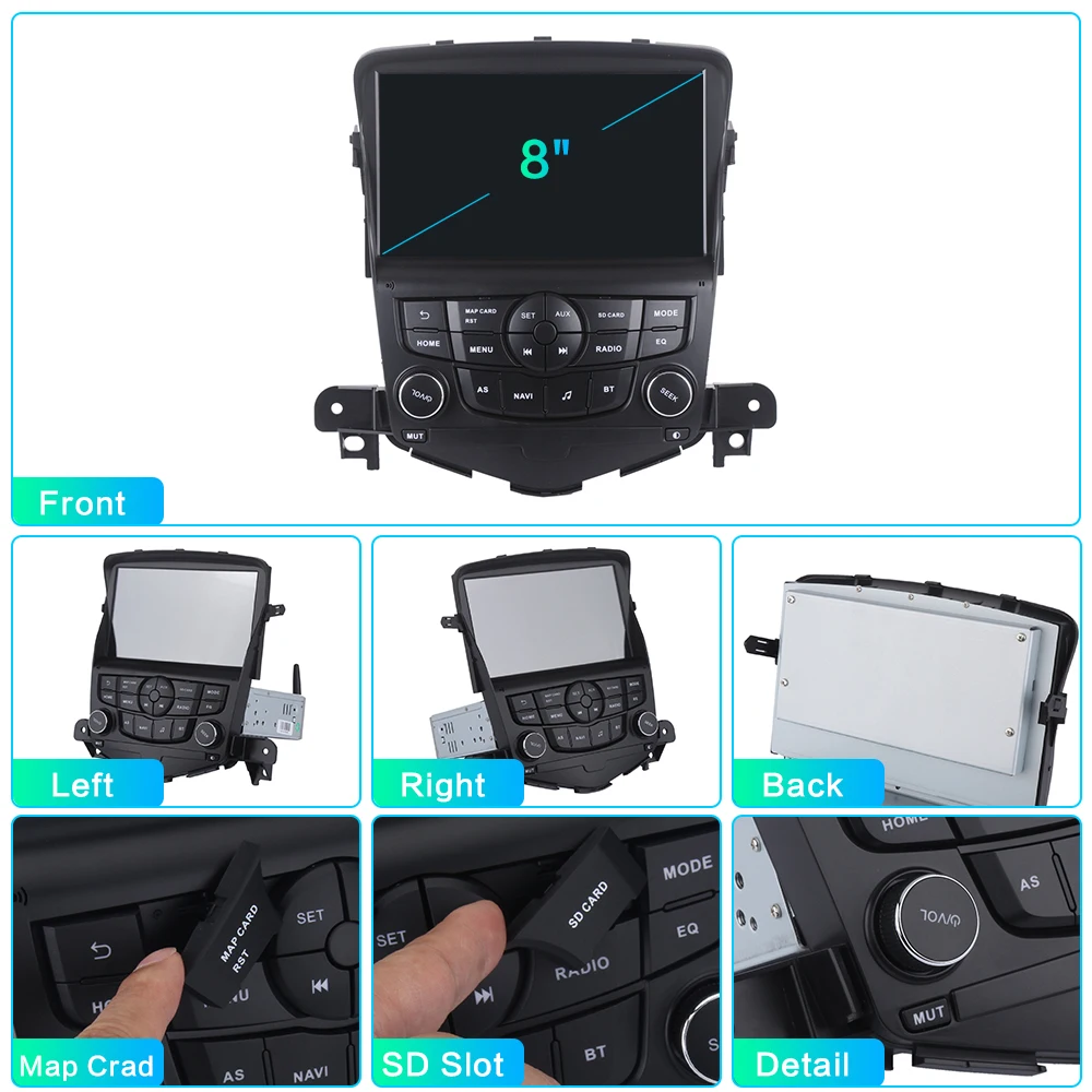 Автомобильный радиоприемник 2 Din gps Navi для Chevrolet Cruze 2008 2009 2010 2011 2012 2013 Android 9,0 PX6 DSP ips HDMI 4 Гб+ 64 Гб RDS Wi-Fi DAB
