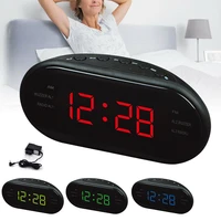amfm led clock electronic desktop alarm clock digital table radio gift home office supplies eu plug practical