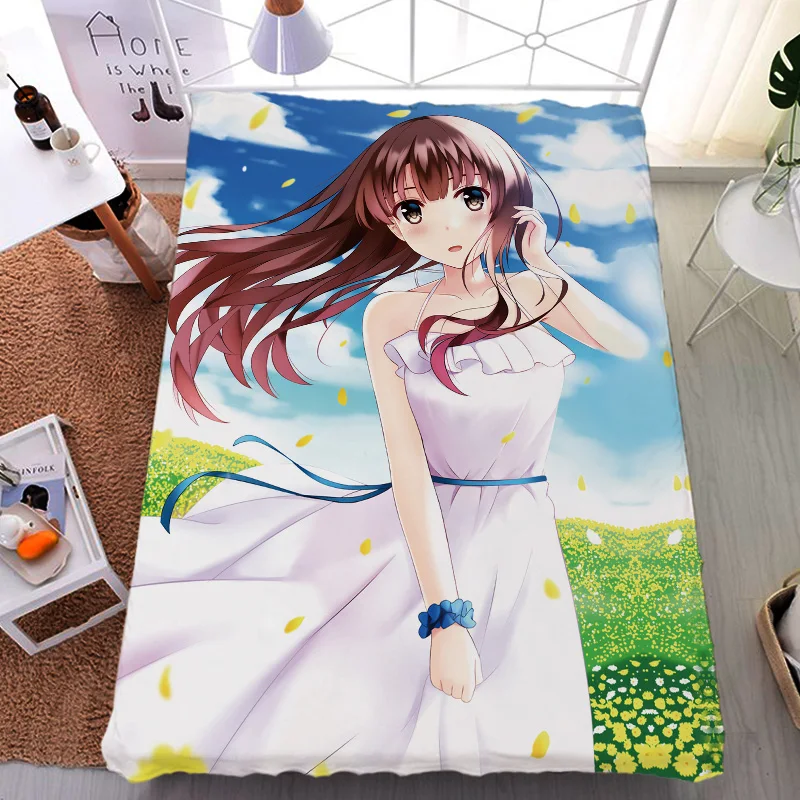 

Coscase July update Anime Saenai Hiroin no Sodatekata Katou Megumi Kasumigaoka Milk Fiber Bed Sheet Flannel Blanket Summer Quilt