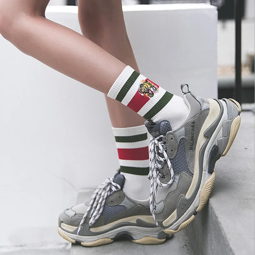 Европейские американские уличные стильные трендовые женские носки цветные