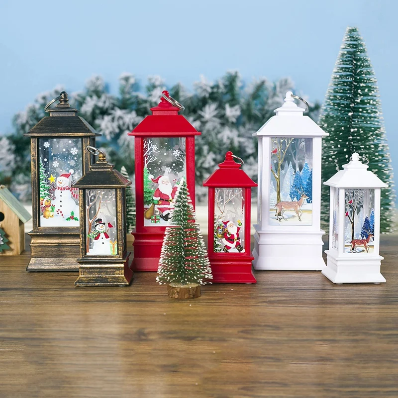 Big deal Christmas Decoration Candlestick Pendant Table Lamp Decor Ornaments Creative Printed Gift Wind Ligh | Лампы и освещение