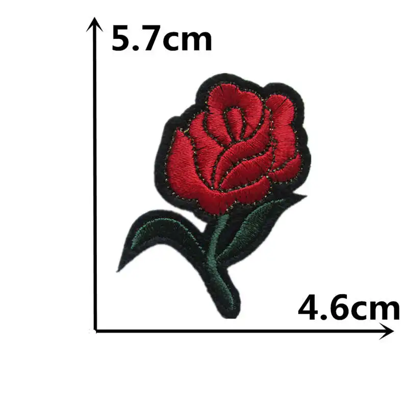 Роза цветок Смешанные патчи одежда вышивка термоплавкий аппликация сделай сам