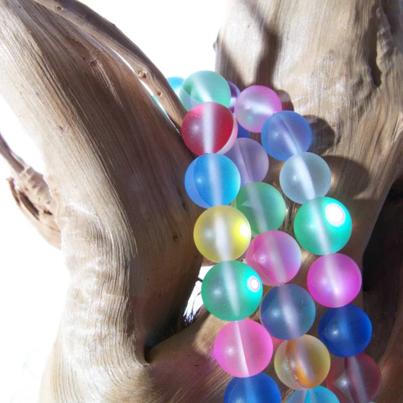 Круглые Сверкающие Матовые бусины с лунным камнем круглые из Лабрадорита