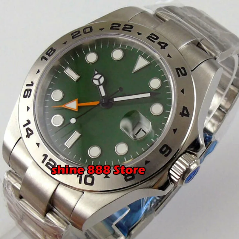 BLIGER сапфировое стекло механические Автоматические 43 мм GMT мужские наручные часы