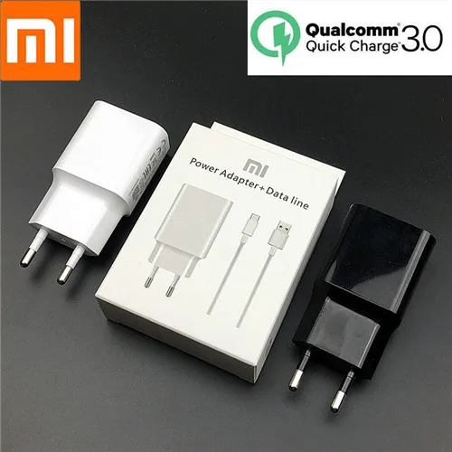 With Package Адаптер быстрой зарядки Xiao mi 9 quick charge QC 3,0 EU usb type c для mi 8 9 se 9t mi x 2 3 Red mi note 7 mdy-08-ei - Тип штекера: With Package