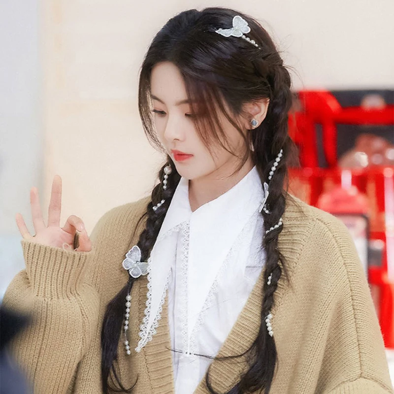 52 см Блестящие кристаллы для наращивания волос цепи блестящие пряди парик