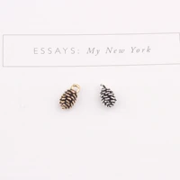 20pcslot 78mm antique gold silver color zinc alloy 3d pine cone charm for diy jewelry making charms