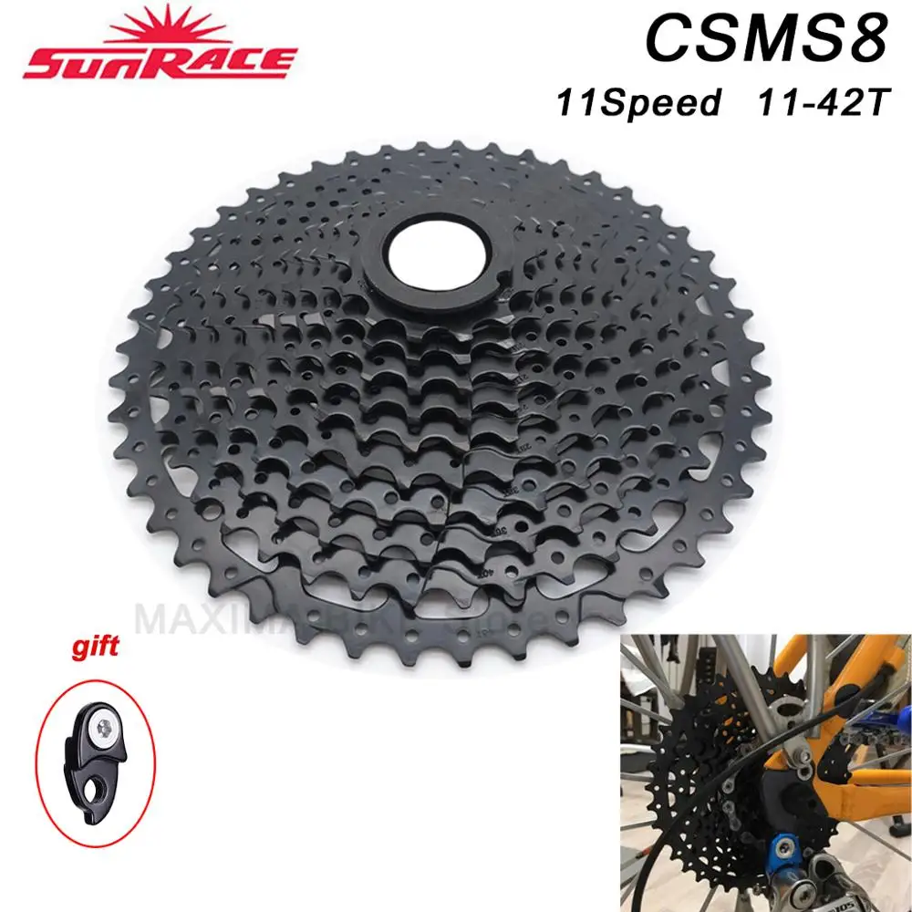 Кассета SunRace CSMS8/CSMX8/11 S/42T для горного велосипеда 11 скоростей свободное колесо