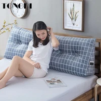 tongdi large big pillow back cushion long elastic elegant soft printing backrest luxury decor for home bedside bed sofa tatami