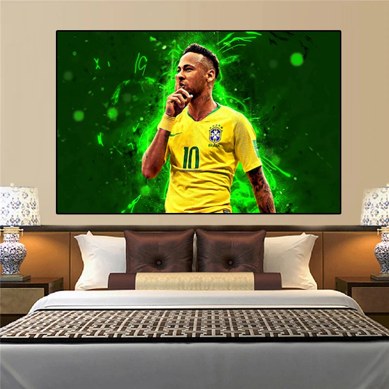 

World Football Star Art Painting Neymar Celebrity Canvas Painting Print Posters and Prints Home Living Room Wall Decoration