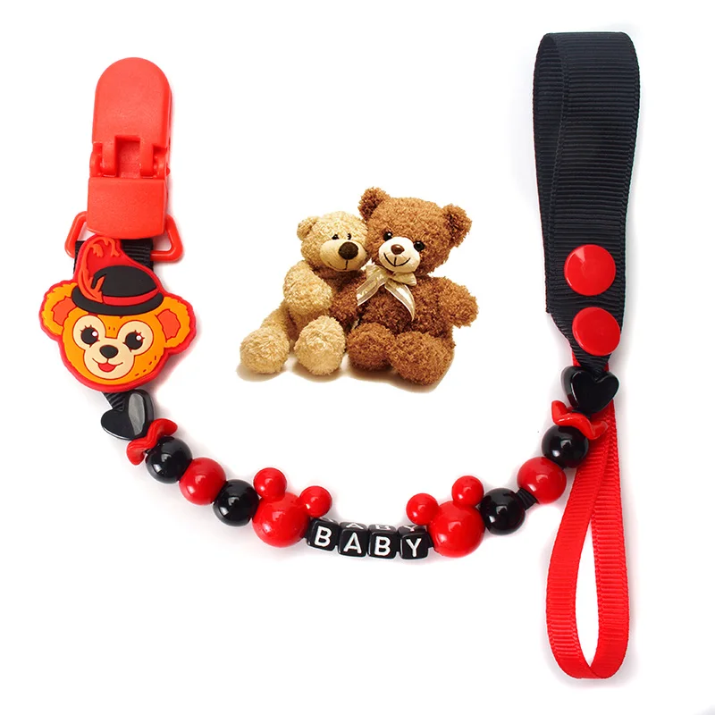 Силиконовая цепочка для соски-пустышки с держателем мыши |