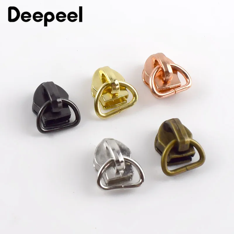 

20/50pcs D Ring 5# Zipper Sliders For Nylon Zips Zipper Head Repair Kit Replacement For DIY Bag Sewing Accessories KY2063