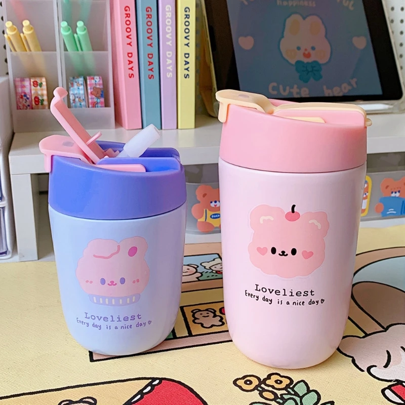 Соломенные кружки из нержавеющей стали термос чашка детская бутылка для воды