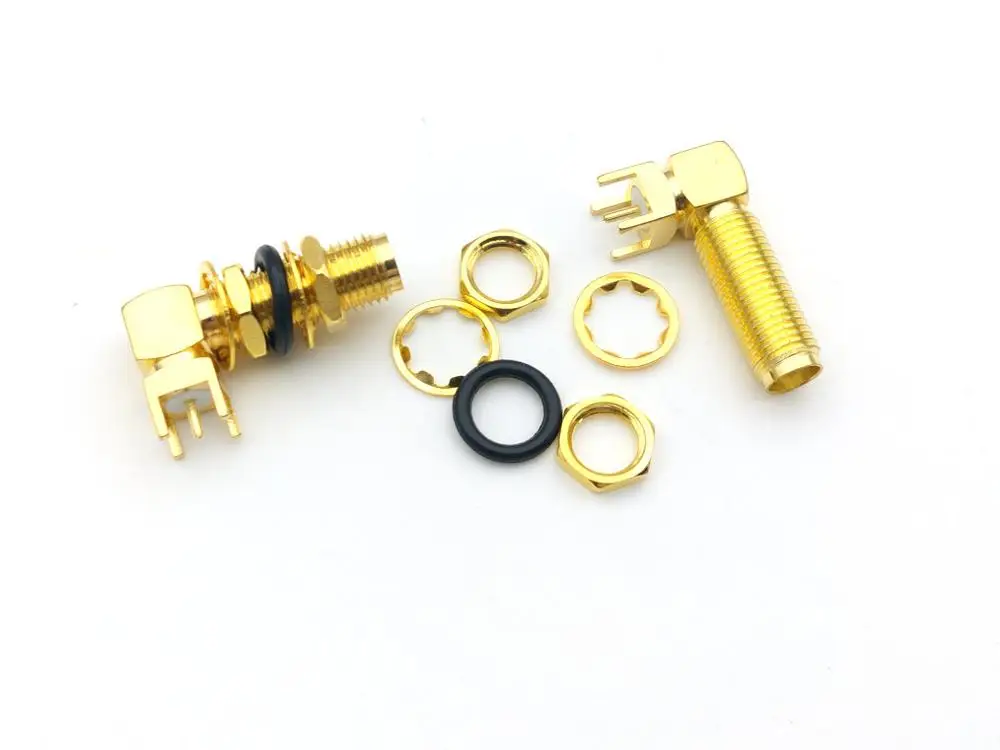 30 шт. медная ПК плата PCB Крепление SMA гнездо гайка переборка правый угол разъем