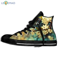 creative design custom sneakers hot vintage flowers men comfortable trends comfortable ultra high top light sports shoes
