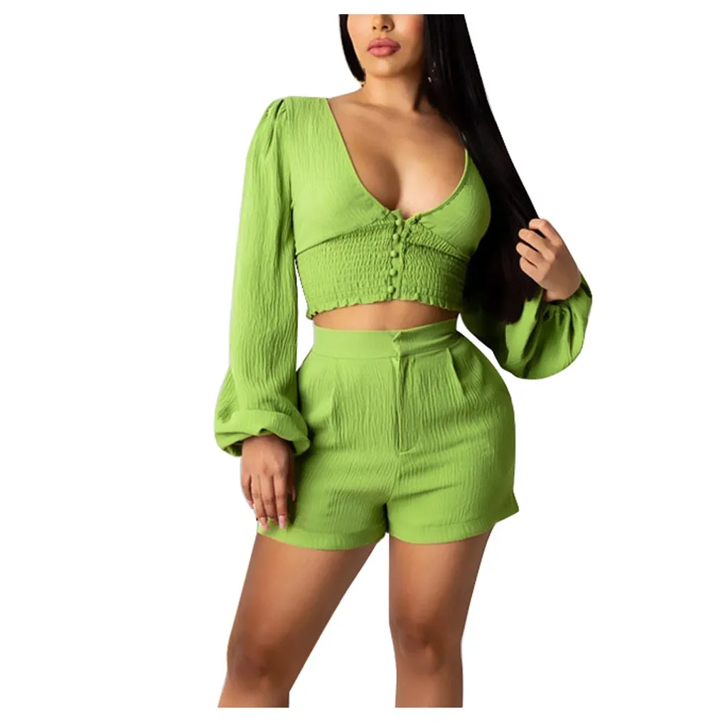 Сексуальный бархатный неоновый зеленый черный комплект из двух предметов