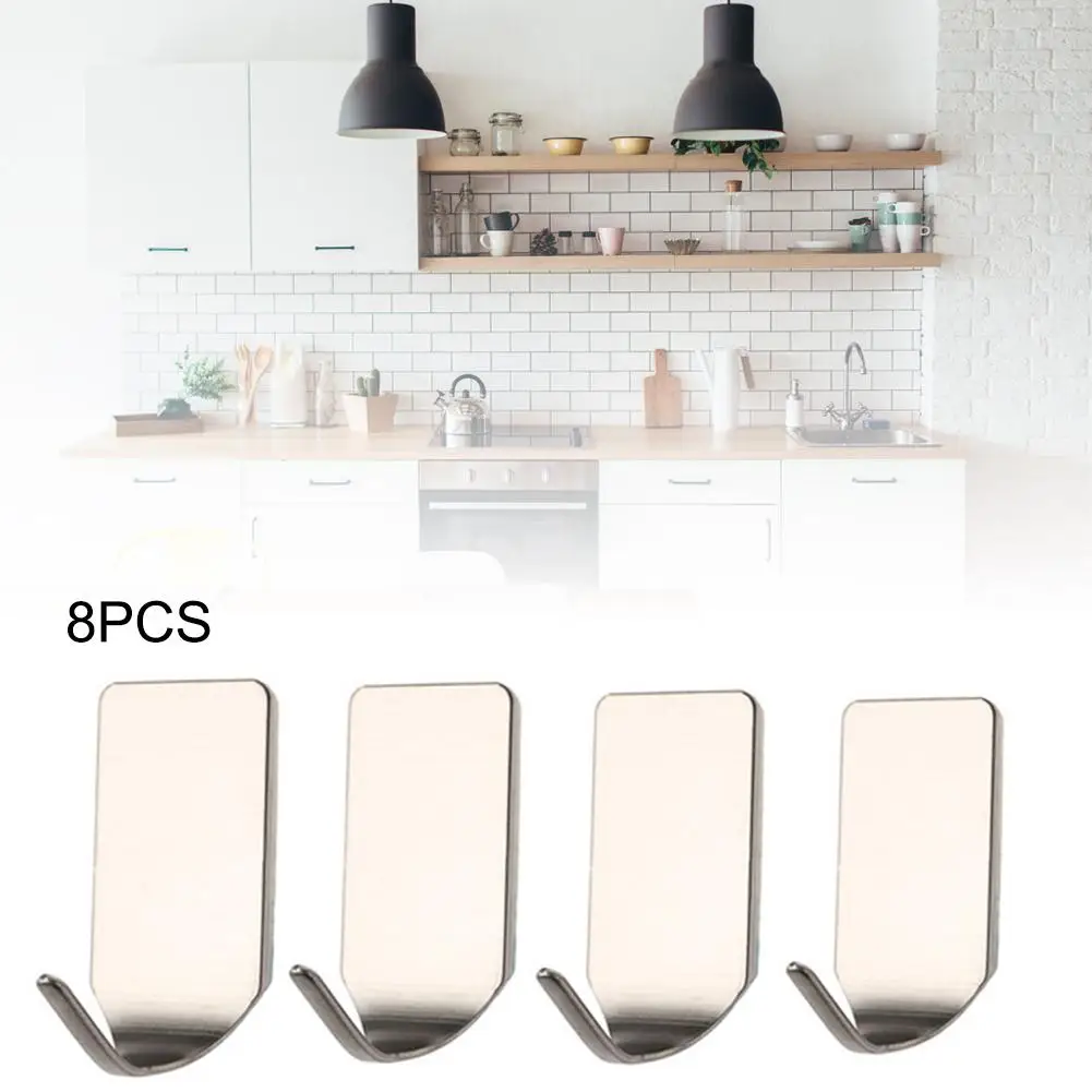 Крючки Настенные клейкие 304 из нержавеющей стали 8 шт. | Дом и сад