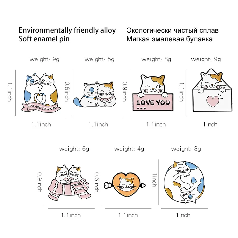 Корейская Милая брошь в виде кота из мультфильма для рюкзаков эмалированная