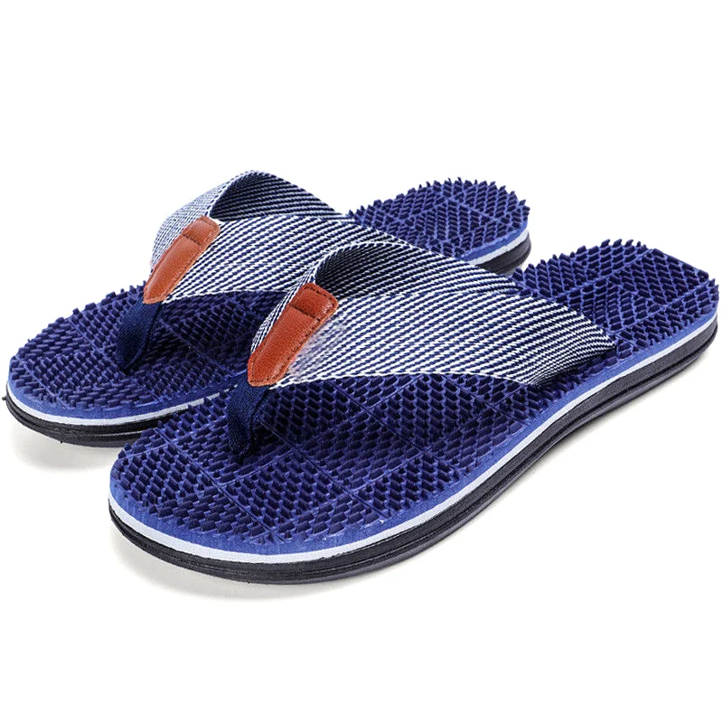 2019 New Fashion Men Flip Flops Massage Slippers Sandals Textile Strap Anti-slip Shoes for Summer Beach J9 | Обувь