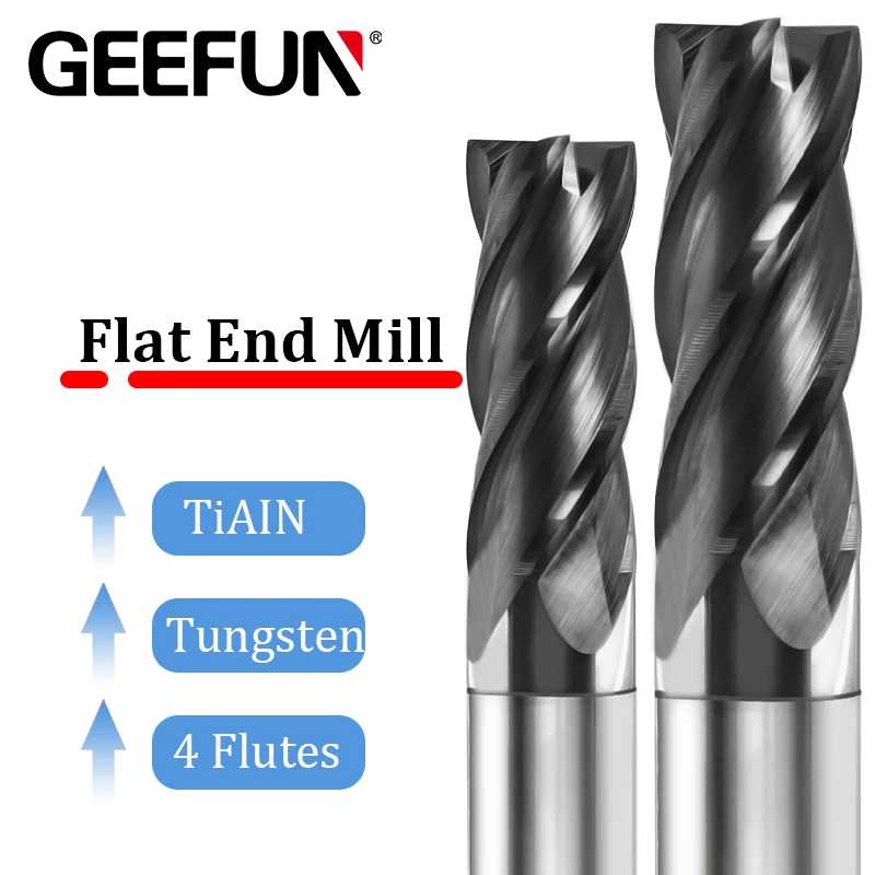 Твердосплавные концевые фрезы плоский квадратный 4 флейты Вольфрам HRC 50 бит для 3