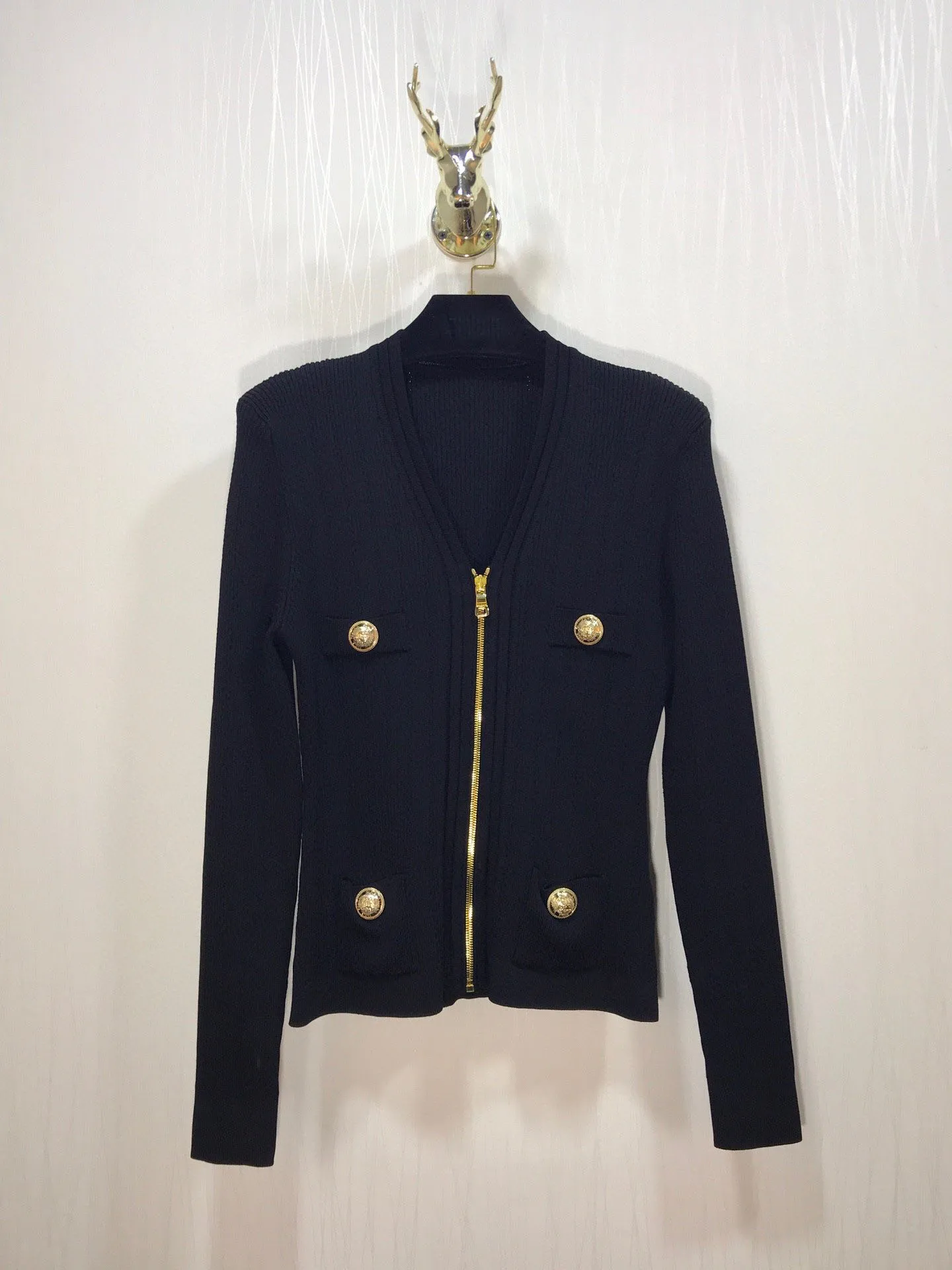 

Демисезонные женские вязаные кардиганы 2021FW с V-образным вырезом, Женский высококачественный роскошный свитер, 2 цвета Rmsx 11,28