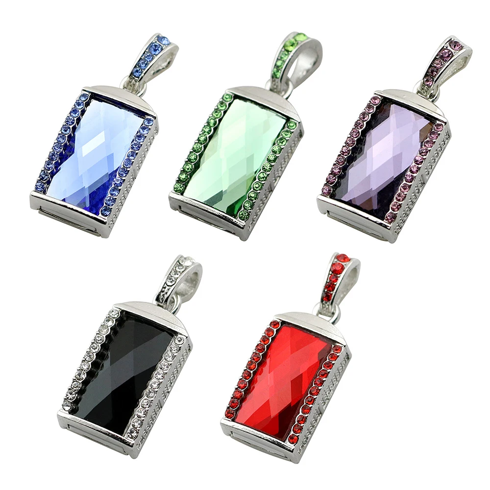 

Necklace USB 2.0 Flash Drive 128GB Pen Drive 256G Pendrive Crystal Gemstone Pendant 4GB 8GB 16GB 32GB 64GB USB Stick Memory Disk