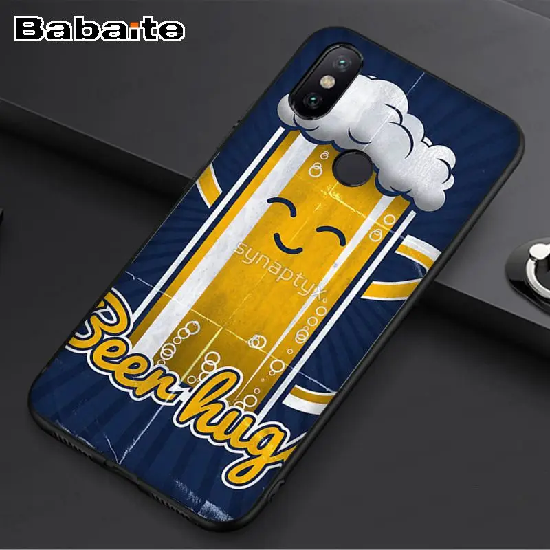 A14 beer foam Black TPU Soft Phone Case Cover For redmi 7 5plus 5A 6pro 4X note5A note6pro note7 funda - Цвет: A14