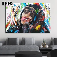 graffiti cute monkey canvas painting colorful printed poster and prints painting wall pictures for living room home decorations