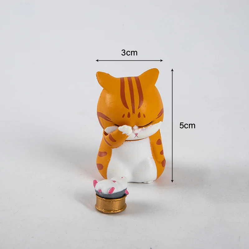 

9pcs Distressed Cat Cute Funny Depressed Cats Toys Anime Action Toy Figures Home Decorations