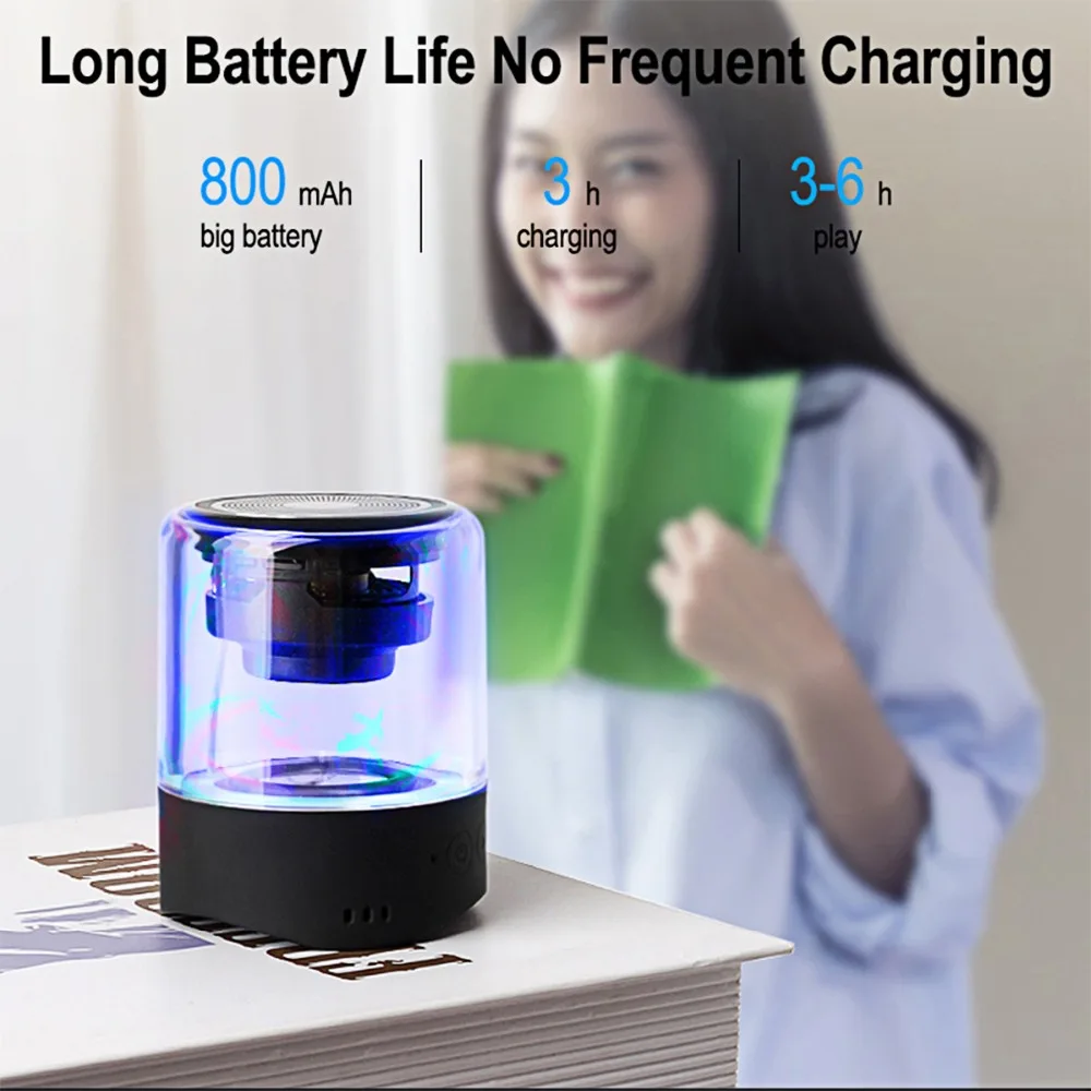 Fineblue MK22 TWS мини беспроводной Bluetooth динамик 4 цвета светодиодный дышащий свет мега бас стерео Соединительный динамик