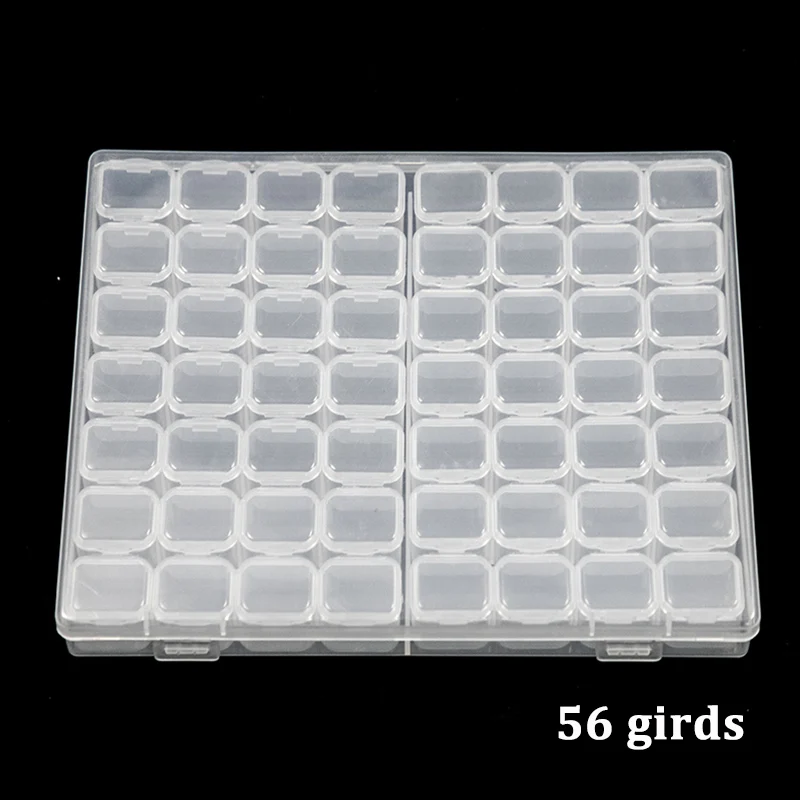 56girds-white 6/8/28 Алмазная вышивка решетки Daimond роспись набор для начинающих аксессуары Box Вышивка крестом случаи Организатор diamant х - Цвет: 56girds-white