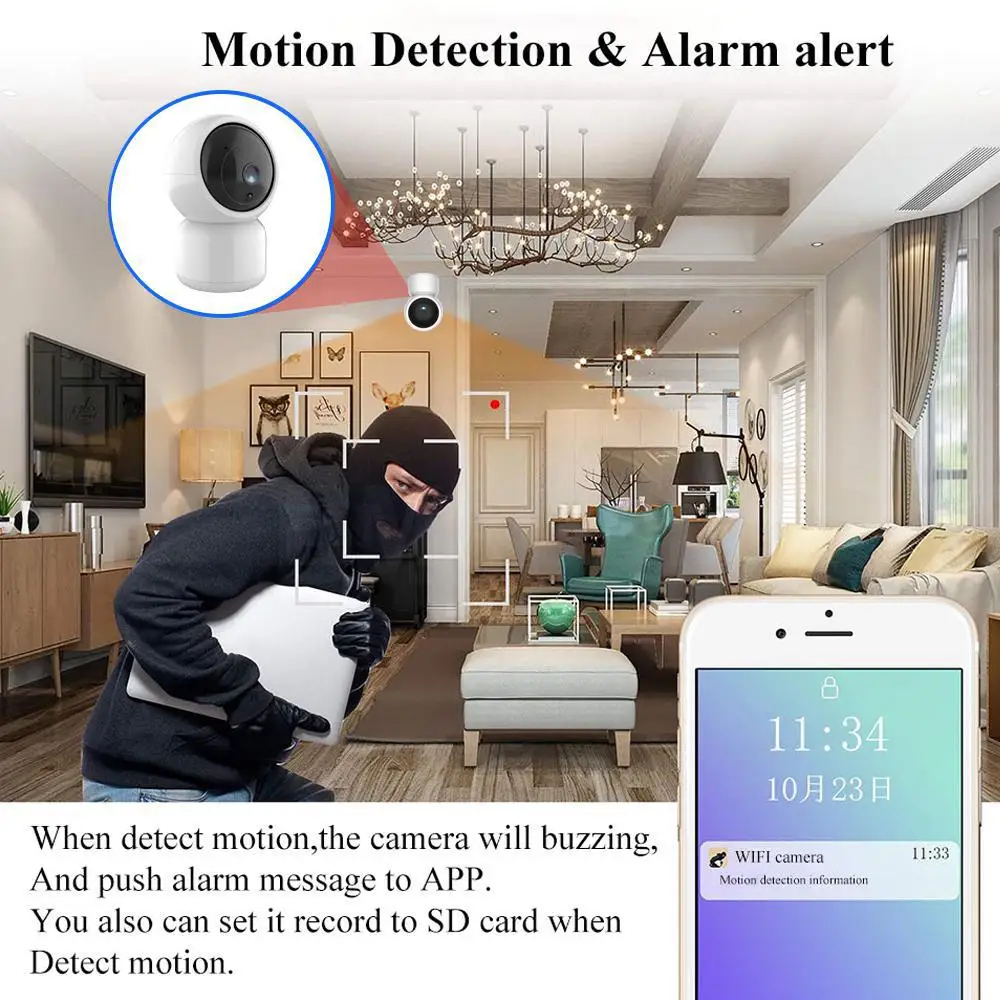 Смарт 1080P HD WiFi ip камера с поворотным зумом двухстороннее аудио уход за ребенком