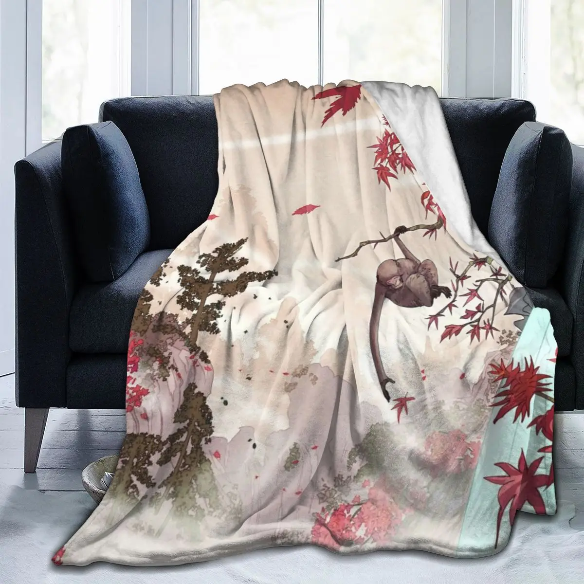 

Фланелевое Одеяло с принтом в стиле ретро