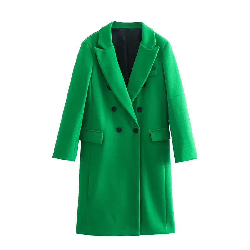 

Nlzgmsj ZBZA Women 2022 Fashion Women Double Breasted Coat Elegant Long Wool Blend Coat Trench Female Winter Overcoat 202201