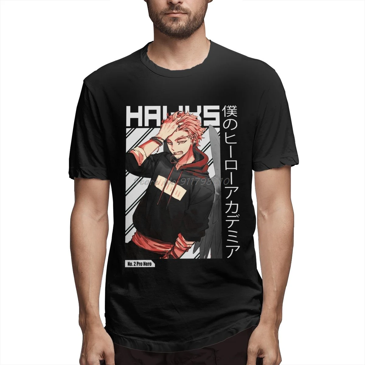 Футболка мужская хлопковая с коротким рукавом уличная одежда аниме Мой герой