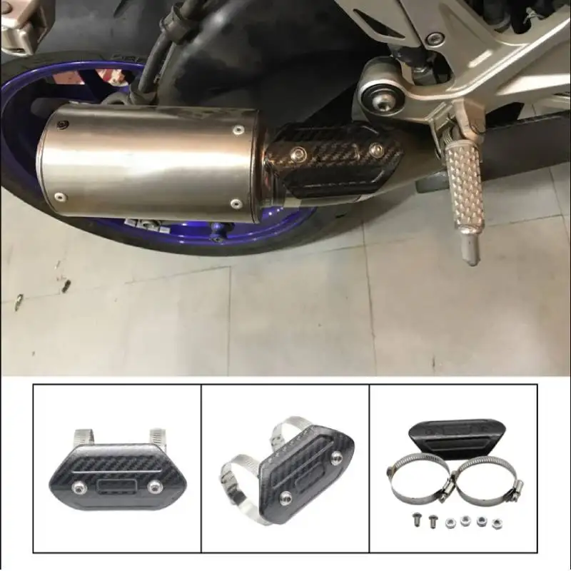 

Motorcycle Exhaust Pipe Middle Mid Link Connect Pipe Protector Carbon Heat Shield Guard Anti-scalding Cover Moto Accesories