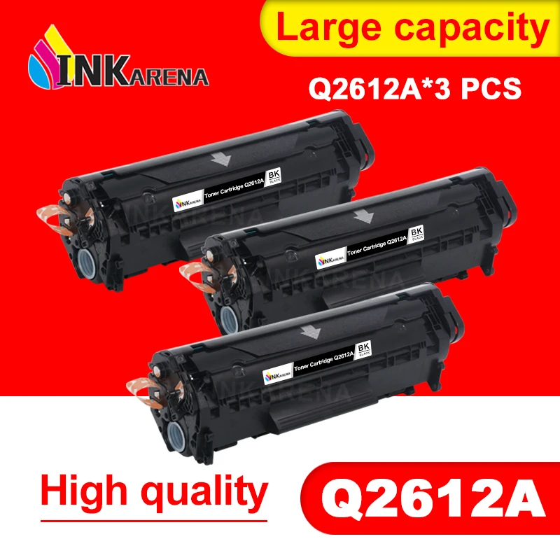 INKARENA 3 шт. Q2612A q2612 2612a 12a 2612 совместимый картридж с тонером для принтера hp LaserJet LJ 1010