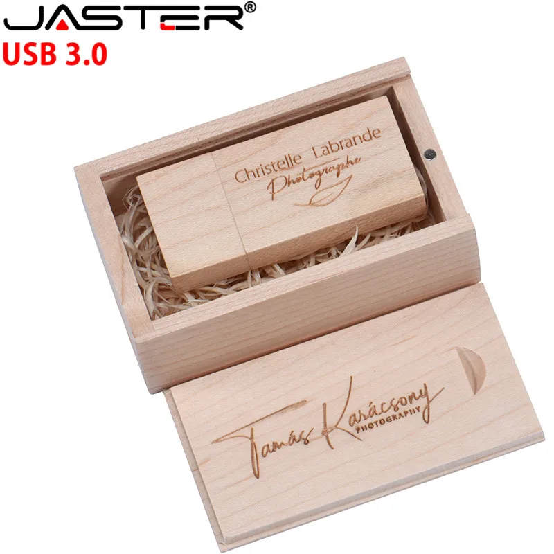JASTER USB 3 0 клен квадратный деревянный usb + push pull box флеш накопитель 4 ГБ 8 16 32 64 Гб