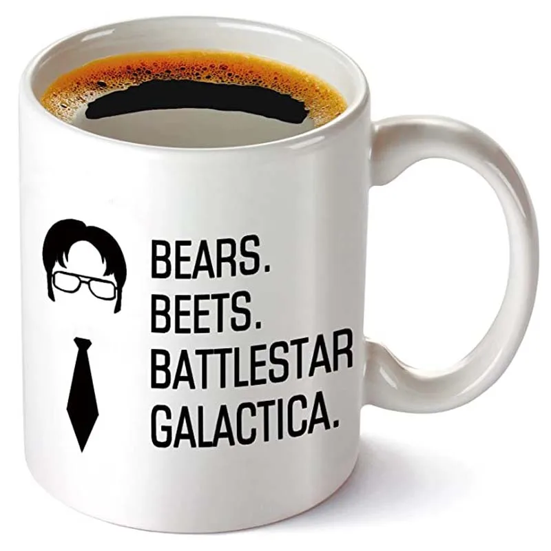 

Кружка с медведем и свечами Battlestar галактика, забавная кофейная кружка 11 унций, блестящая кружка, уникальный подарок на день рождения