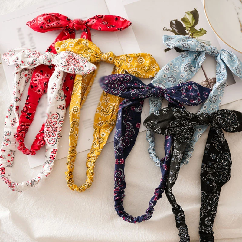 

NewWomen Sweet Hair Bands Print Headbands Retro Hair Accessories Cross Turban Bandage Bandanas Hairband Headwrap Summer Headwear