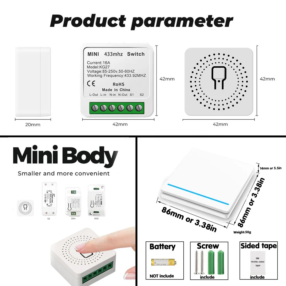 умный дом выключатель света Rf 433 МГц 16 А 220 В мини-реле времени с поддержкой