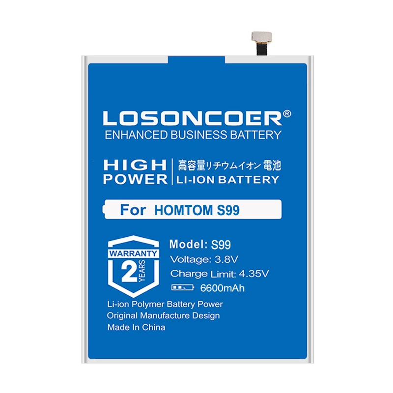 LOSONCOER S99 6600mAh новейшая продукция литий-ионная резервная батарея для телефона HOMTOM S99 батарея мобильного телефона+ Подарочные инструменты