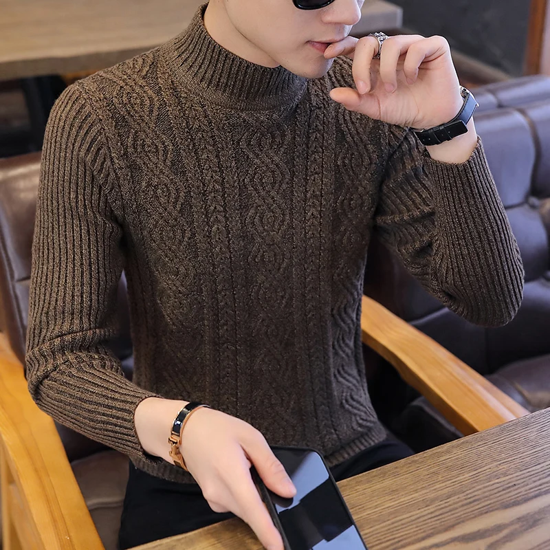 Повседневный мужской свитер теплый 4 цвета 2XL-M Осень-зима Новый брендовая модная