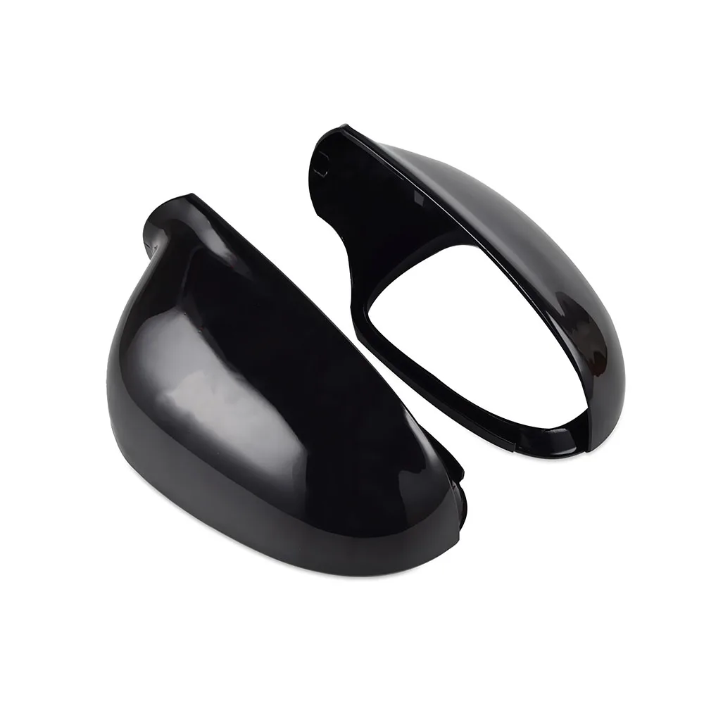 

1 Piar Car Door Wing Mirror Cover Replacement ABS Glossy Black for GOLF MK5 EOS
