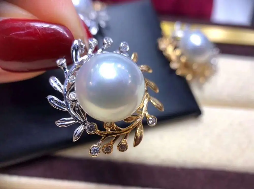 D417 жемчужная подвеска хорошее ювелирное изделие натуральный круглый 13 14 мм